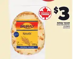 Loblaws SURAJ NAAN, 5'S/500 G offer