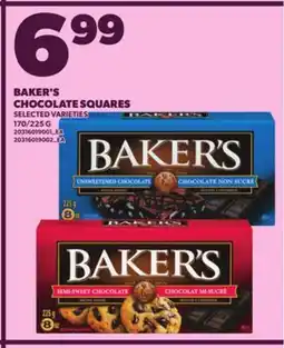 Loblaws BAKER'S CHOCOLATE SQUARES, 170/225 G offer