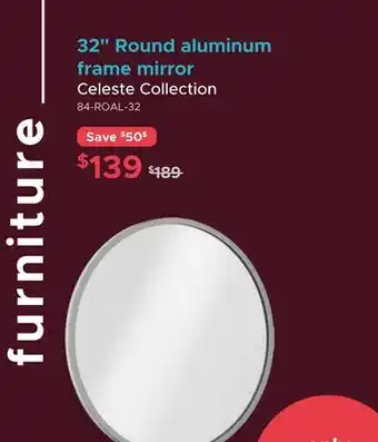 Bath Depot 32 Round aluminum frame mirror Celeste Collection offer