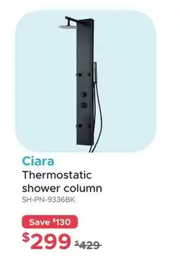 Bath Depot Ciara Thermostatic shower column offer