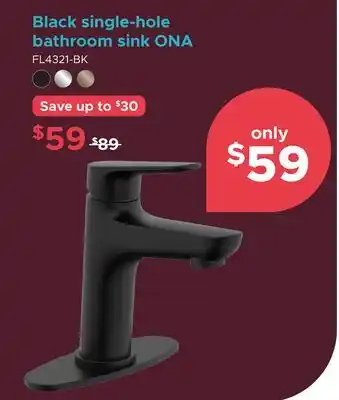 Bath Depot Black single-hole bathroom sink ONA offer