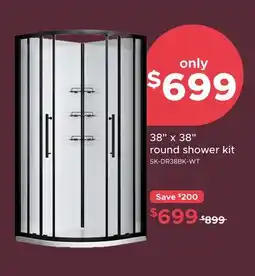 Bath Depot 38 x 38 round shower kit offer