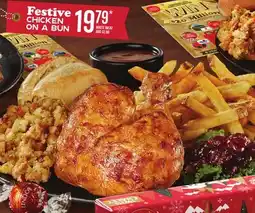 Swiss Chalet Festive chicken on a bun offer