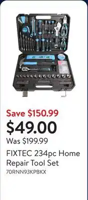 Walmart FIXTEC 234pc Home Repair Tool Set offer