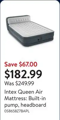 Walmart Intex Queen Air Mattress: Built-in pump, headboard offer