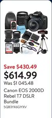 Walmart Canon EOS 2000D Rebel T7 DSLR Bundle offer