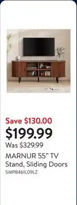 Walmart MARNUR 55 TV Stand, Sliding Doors offer
