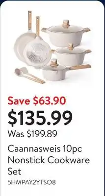Walmart Caannasweis 10pc Nonstick Cookware Set offer