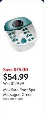 Walmart MaxKare Foot Spa Massager, Green offer