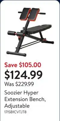 Walmart Soozier Hyper Extension Bench, Adjustable offer