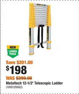 Home Depot Metaltech 12-1/2' Telescopic Ladder offer