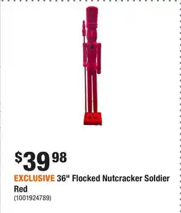Home Depot EXCLUSIVE 36 Flocked Nutcracker Soldier Red offer