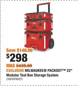 Home Depot EXCLUSIVE MILWAUKEE PACKOUT 22 Modular Tool Box Storage System offer