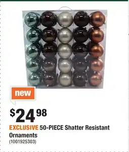 Home Depot EXCLUSIVE 50-PIECE Shatter Resistant Ornaments offer