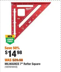 Home Depot MILWAUKEE 7 Rafter Square offer