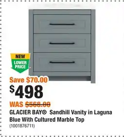 Home Depot GLACIER BAY Sandhill Vanity in Laguna Blue With Cultured Marble Top offer