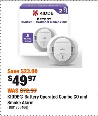 Home Depot KIDDE Battery Operated Combo CO and Smoke Alarm offer