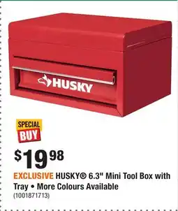 Home Depot EXCLUSIVE HUSKY 6.3 Mini Tool Box with Tray • More Colours Available offer