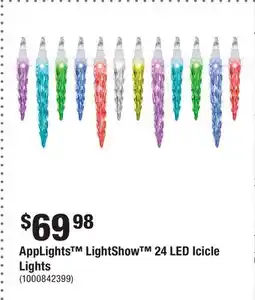 Home Depot AppLights LightShow 24 LED Icicle Lights offer