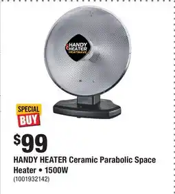 Home Depot HANDY HEATER Ceramic Parabolic Space Heater • 1500W offer