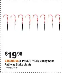 Home Depot EXCLUSIVE 8-PACK 10 LED Candy Cane Pathway Stake Lights offer