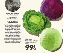 Longo's Fresh Green, Savoy or Red Cabbage offer