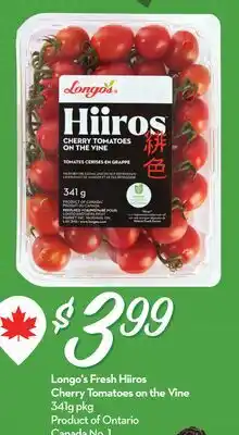Longo's Longo's Fresh Hiiros Cherry Tomatoes on the Vine offer