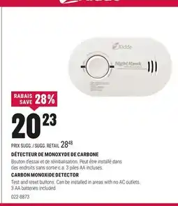 BMR DÉTECTEUR DE MONOXYDE DE CARBONE offer