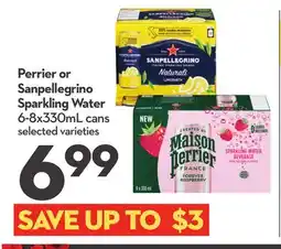 Longo's Perrier or Sanpellegrino Sparkling Water offer
