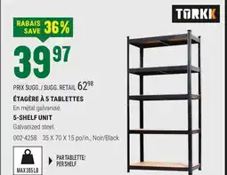 BMR ÉTAGÈRE À 5 TABLETTES offer