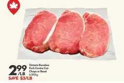 Longo's Ontario Boneless Pork Centre Cut Chops or Roast offer
