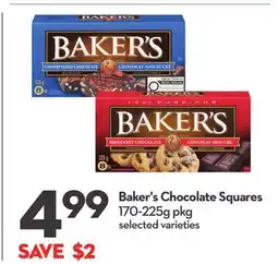 Longo's Baker's Chocolate Squares offer