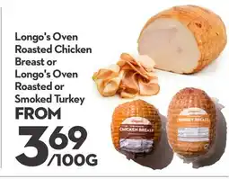 Longo's Oven Roasted Chicken Breast or Longo's Oven Roasted or Smoked Turkey offer