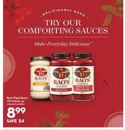 Longo's Rao's Pasta Sauce offer