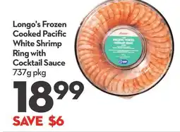 Longo's Longo's Frozen Cooked Pacific White Shrimp Ring with Cocktail Sauce offer