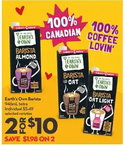 Longo's Earth's Own Barista offer