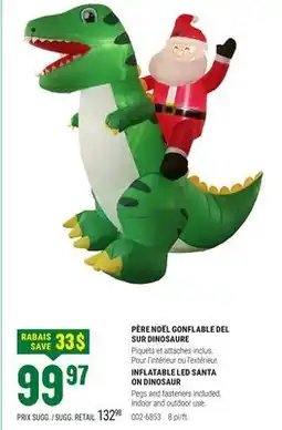 BMR PÈRE NOËL GONFLABLE DEL SUR DINOSAURE offer
