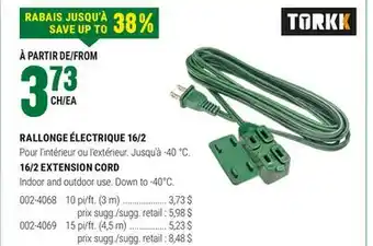 BMR RALLONGE ÉLECTRIQUE 16/2 offer