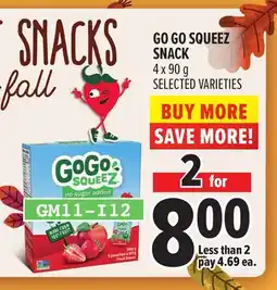 Metro GO GO SQUEEZ SNACK offer