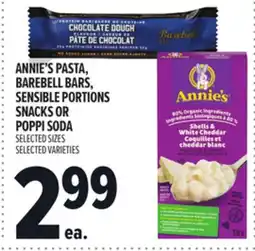 Metro ANNIE'S PASTA, BAREBELL BARS, SENSIBLE PORTIONS SNACKS OR POPPI SODA offer