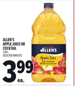 Metro ALLEN'S APPLE JUICE OR COCKTAIL offer
