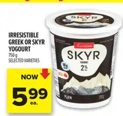 Metro IRRESISTIBLE GREEK OR SKYR YOGOURT offer