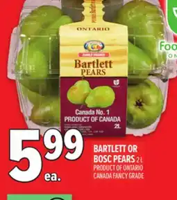 Metro BARTLETT OR BOSC PEARS offer