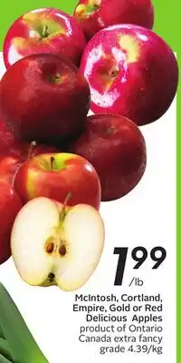 Sobeys McIntosh, Cortland, Empire, Gold or Red Delicious Apples offer