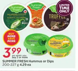 Sobeys SUMMER FRESH Hummus or Dips offer
