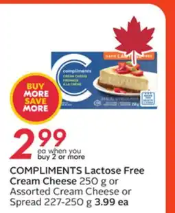 Sobeys COMPLIMENTS Lactose Free Cream Cheese offer