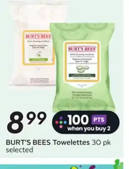 Sobeys BURT'S BEES Towelettes offer