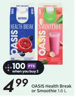 Sobeys OASIS Health Break or Smoothie offer