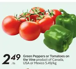Sobeys Green Peppers or Tomatoes on the Vine offer