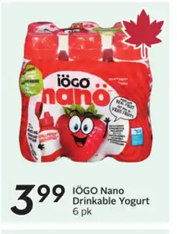 Sobeys IÖGO Nano Drinkable Yogurt offer